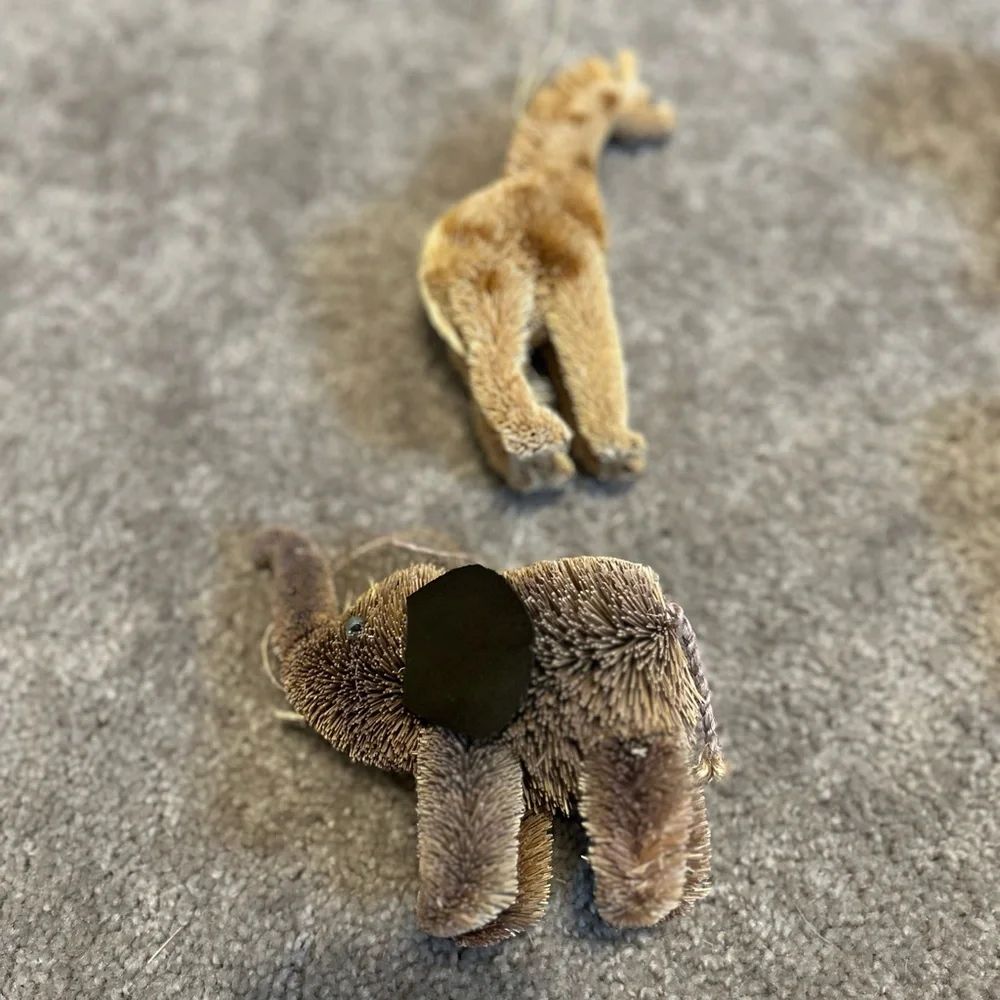 Set of (4) bottle brush ornaments